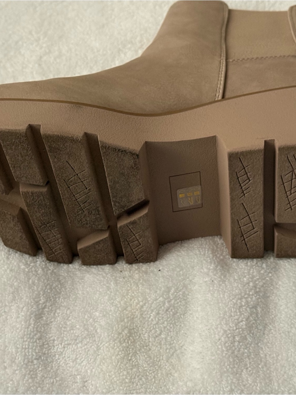 Chunky Lug Chelsea Bootie in Tan